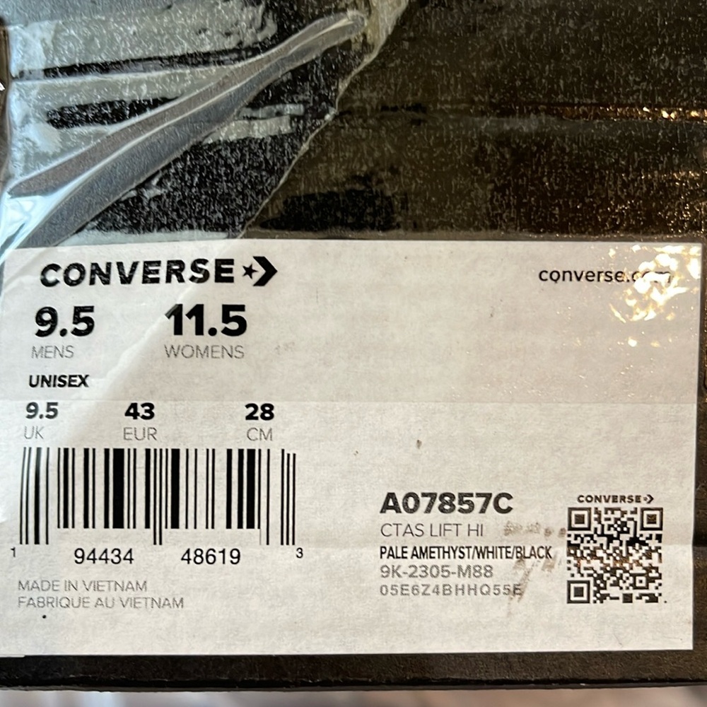 Converse WMNS CTAS LIFT H
PALE AMETHYST/WHITE/BLACK A07857C Platforms Sneakers - Picture 13 of 16